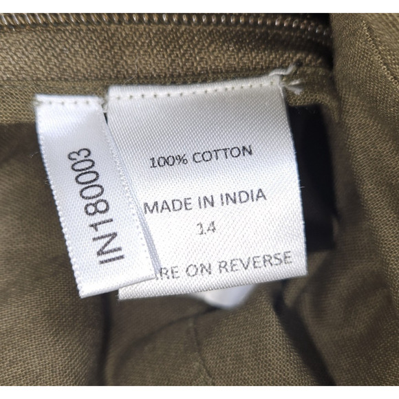 Happy X Nature Jumpsuit Jumper Green Romper Cottage Boho Ruffle Bow Womens 14 XL - Picture 15 of 16